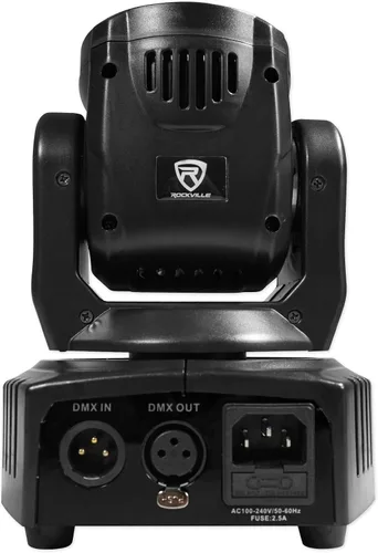 Miniatura 7 de Rockville RockOn-7 - Luz de lavado de cabeza móvil RGBW de 40 W, DMX de 14/16 canales, activada por sonido, control remoto, giro de 540°