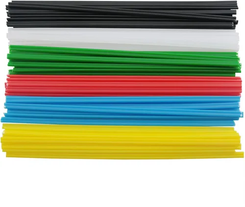 DGZZI Juego de varillas de reparación de soldadura de plástico, 60 unidades, 7.8 pulgadas/7.9 in, 6 colores, kit de soldadura plana universal para