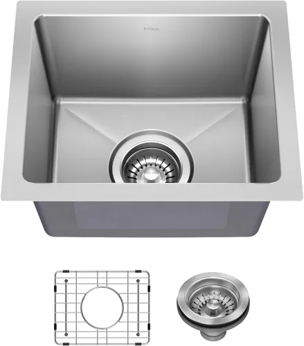 Miniatura 13 de Kraus Fairlane 25-pulgadas Fregadero de cocina de acero inoxidable de calibre 18, de un solo cuenco, para caída/montaje superior, KHT641-25