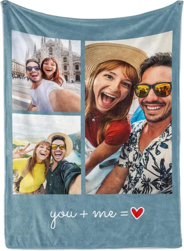Miniatura 9 de Se envía al día siguiente, manta de fotos personalizada para un ser querido o alguien importante, impresa en Estados Unidos, manta de fotos 8 fotos