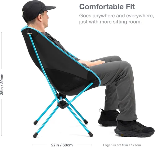 Miniatura 2 de Helinox Chair One Original - Silla de camping ligera, compacta y plegable Blackout