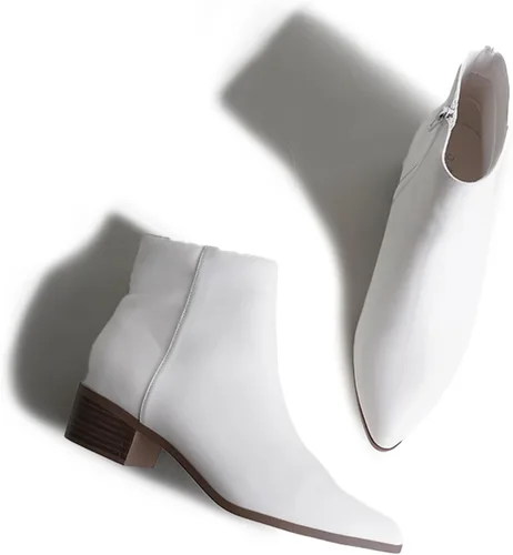 Miniatura 4 de J. Adams Botas de tobillo Viper para mujer, botas cortas y gruesas de tacón bajo con puntera puntiaguda, cómodas y elegantes para el uso diario
