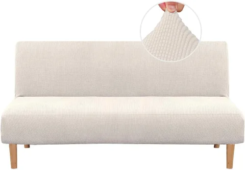 Miniatura 25 de H.VERSAILTEX - Funda elástica para sofá o cama, licra de alto elastano, lavable a máquina, tela Jacquard para sofá, futón Chocolate