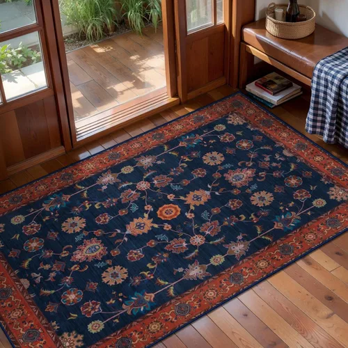 Miniatura 183 de Tangsoo Alfombra lavable para pasillo, antideslizante, 2 x 6 pies, estilo bohemio, floral, vintage, para entrada, suelo suave, para cocina, baño