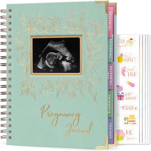 Miniatura 9 de Clever Fox Diario de embarazo y libro de recuerdos – Agenda de embarazo y cuaderno para futuras mamás – Recuerdo del bebé, regalo para madres
