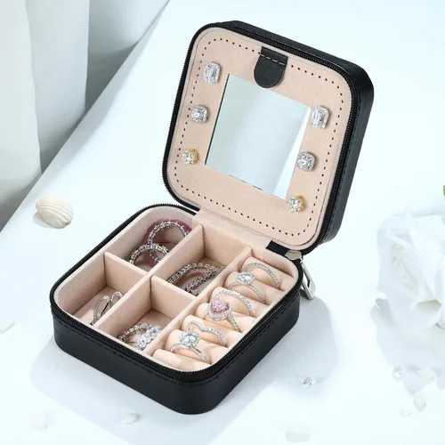 Miniatura 5 de Joyero de viaje para mujeres y niñas, joyero personalizado con monograma, caja de joyería pequeña para accesorios de viaje, joyero de viaje, regalos