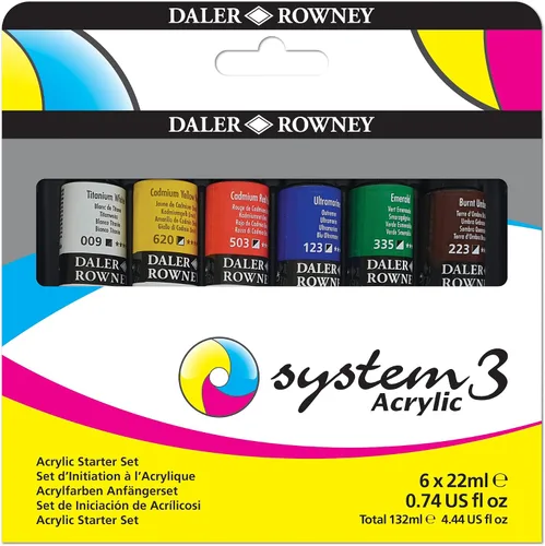Miniatura 10 de Daler Rowney System3 - Juego de pintura acrílica de 10 tubos para adultos, suministros de pintura acrílica para artistas y estudiantes, pinturas