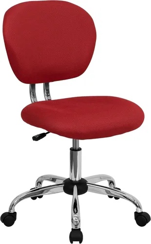 Miniatura 20 de Silla de trabajo de malla con respaldar medio Flash Furniture con brazos y base, Metal, Marrón café