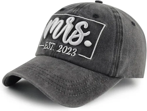 Miniatura 2 de 2PCS Mr and Mrs Est 2023 2024 Hats for Men Women, Funny Adjustable Embroidered Cotton Birthday Baseball Cap