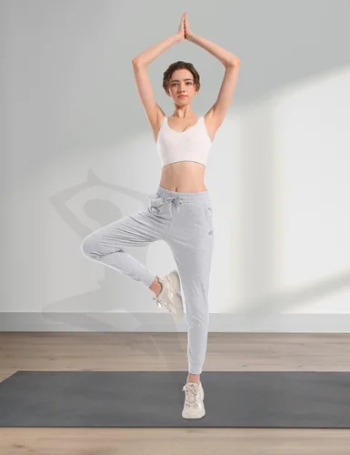 Miniatura 6 de HARTPOR Pantalones deportivos de algodón para mujer, pantalones deportivos para yoga, pantalones deportivos casuales para correr con bolsillos