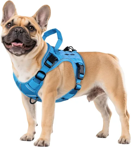 Miniatura 45 de WINGOIN - Arnés táctico púrpura para perros medianos, arnés resistente sin tirones con asa, chaleco militar K9 reflectante ajustable para mascotas