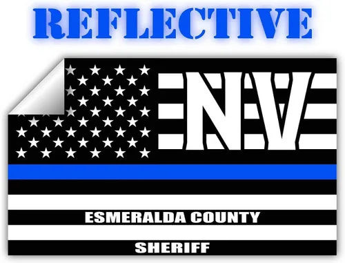 Bandera de Estados Unidos reflectante del condado de Esmeralda, Nevada, Nevada, NV, línea azul, sigilosa, vieja gloria, honrando a los agentes de la