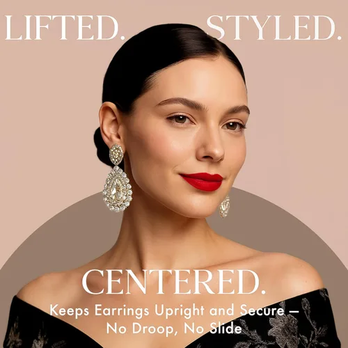 Miniatura 2 de BlingDots - Fabricado en Estados Unidos - Soporte de lóbulo de aretes y discos estabilizadores para aretes caídos, levantamiento de aretes pesados