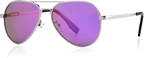 Gleyemor Lentes de sol polarizados estilo aviador para niños y niñas, jóvenes, adolescentes, dos tamaños de 1.969 in y 2.047 in