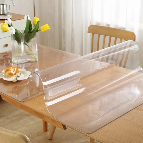 Miniatura 42 de Protector de mesa transparente de 12 x 36 pulgadas, 1.5 mm de grosor, cubierta de mesa de plástico impermeable, protector de mesa transparente