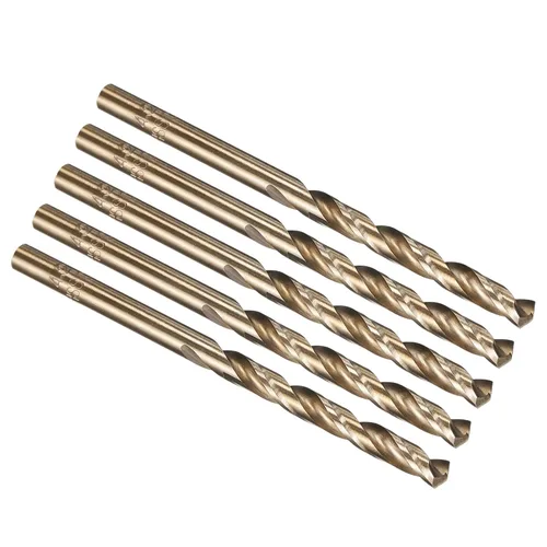 Miniatura 253 de PATIKIL Broca Jobber de 0.039 in, vástago recto M35 cobalto 5% acero de alta velocidad 135° acabado dorado para metal duro de acero inoxidable - 2
