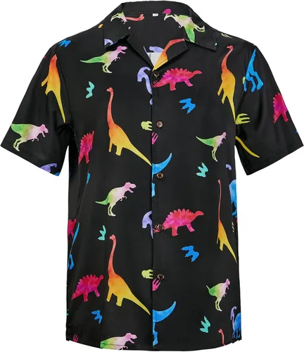 Miniatura 70 de Camisa hawaiana para hombre, con estampado floral, cómoda, con botones, casual, manga corta, ropa de playa para hombre