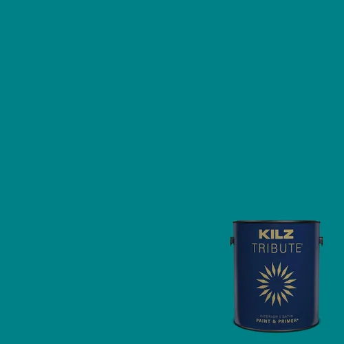 Miniatura 130 de KILZ TRIBUTE Pintura e imprimación, para interiores, semibrillante, Vintage Indigo, 1 galón Índigo Victoria