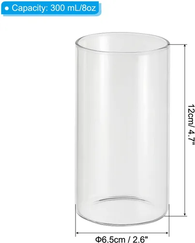 Miniatura 2 de PATIKIL Jarrón cilíndrico de vidrio transparente, 4.7 pulgadas de alto y 2.6 pulgadas de diámetro, florero flotante para decoración del hogar