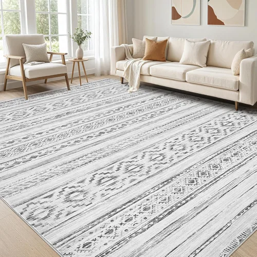 Miniatura 50 de Alfombra grande para sala de estar de 5 x 7: Alfombras marroquíes bohemias, suaves, lavables a máquina, para dormitorio, debajo de la mesa