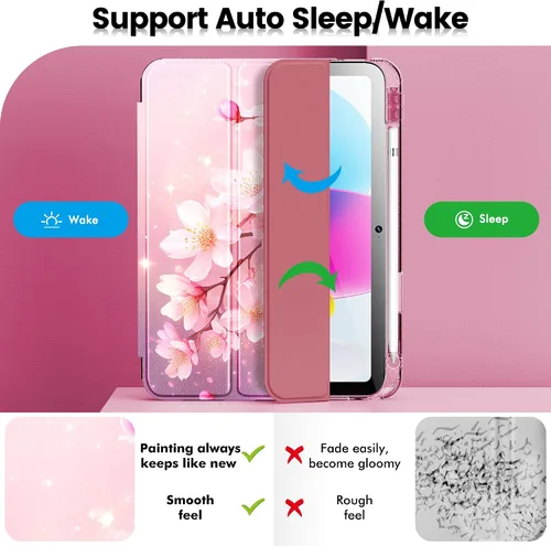 Miniatura 6 de INFILAND Funda compatible con iPad A16 de 11ª generación de 11 pulgadas 2025, funda para iPad de 10ª generación de 10.9 pulgadas, cubierta con Flor
