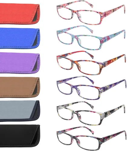 Miniatura 15 de Paquete de 5 lentes de lectura para computadora para hombres y mujeres, antifatiga ocular, bloqueo de luz azul, para leer (colores mezclados, 1.50)