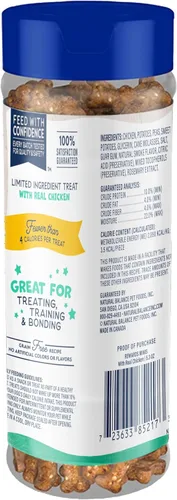 Miniatura 2 de Natural Balance Mini-Rewards de Ingredientes Limitados con Pollo Sin Granos, Golosinas de Entrenamiento para Perros Envase de 5.3 oz