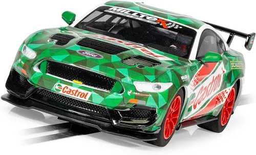 Miniatura 3 de Scalextric Ford Mustang GT4 Castrol 1:32 Drift 360 Guideblade Slot Race Car C4327