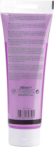 Miniatura 76 de PEBEO Studio Acrílicos de Alta Viscosidad, Acrílico Fino, 250 ml - Plata Iridiscente, 8.45 Fl Oz (Paquete de 1)