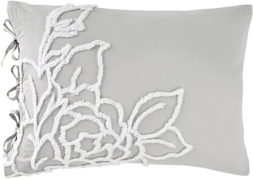 Miniatura 6 de Peri Home Juego de funda de edredón y funda de almohada de 3 piezas, 100% algodón, tamaño matrimonial/queen, color gris chenilla rosa
