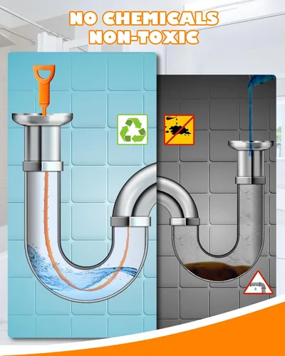 Miniatura 5 de Herramienta Serpiente para Fregadero de 25 Pulgadas para Eliminar Obstrucciones de Desagüe, Paquete de 6 Herramientas Limpiadoras de Desagüe