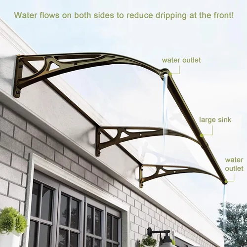 Miniatura 4 de Toldo grande de aleación de aluminio para puerta delantera, toldo para ventana de refugio de lluvia, toldo de jardín, patio, porche, toldo, cubierta