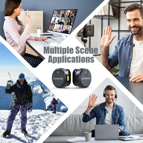 Miniatura 8 de LIANGSTAR Micrófono Lavalier inalámbrico para iPhone/Android, mini micrófono con estuche de carga con cancelación de ruido, duración de la batería
