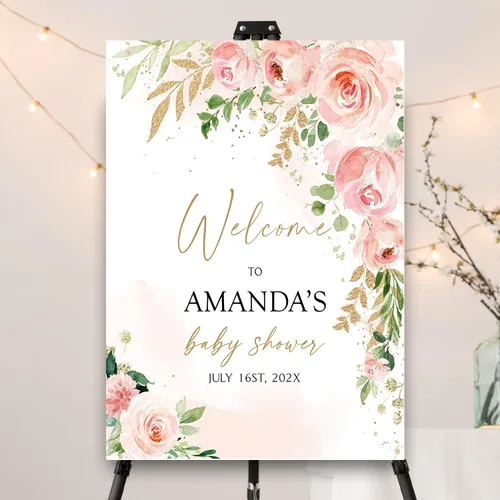 Miniatura 19 de Letrero personalizado de flores silvestres para baby shower, letrero de bienvenida para baby shower, decoración de fiesta de plástico con estacas