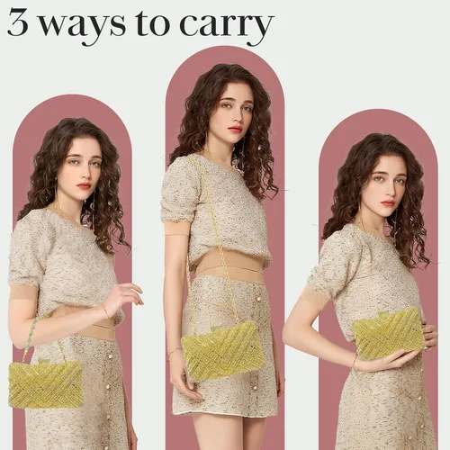 Miniatura 3 de Bolsos de mano con diamantes de imitación para mujer, bolso de noche brillante, bolso de novia de cristal para fiesta, graduación, boda