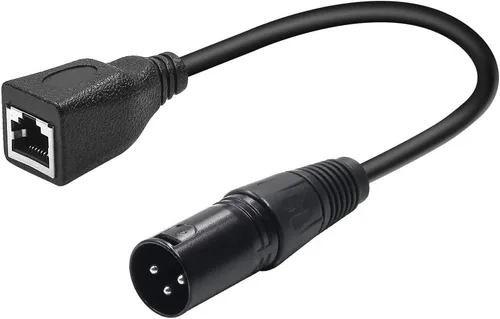 Cable adaptador XLR a RJ45 de 3 pines, cable XLR macho a RJ45, cable de extensión de conector de red Ethernet Cat5 para serie de controladores XLR M