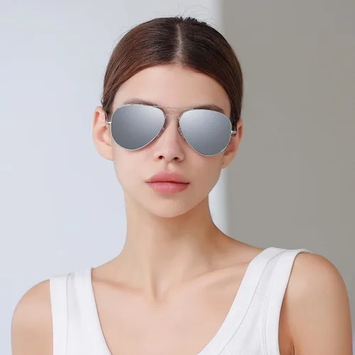 Miniatura 2 de Yaserra Lentes de sol de aviador polarizados retro para hombres y mujeres, lente TAC espejada, marco de metal, doble puente con protección UV400