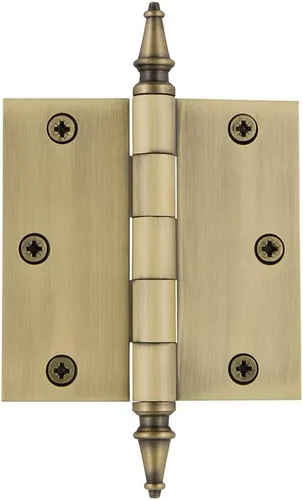 Miniatura 38 de Grandeur Hardware 824304 Bisagra residencial con punta de bellota de 3.5 pulgadas con esquinas de radio de 5/8 pulgadas en peltre antiguo