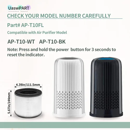 Miniatura 2 de AP-T10FL - Filtro de repuesto compatible con HoMedics Air Pu-rifier de repuesto para AP-T10-WT AP-T10-BK TotalClean serie torre 4 en 1 con filtros