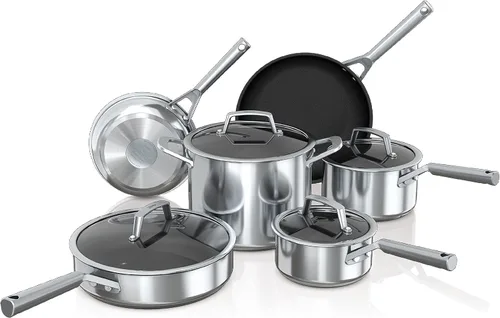 Ninja Foodi NeverStick C69500 - Juego de 10 piezas, utensilios de cocina, acero inoxidable