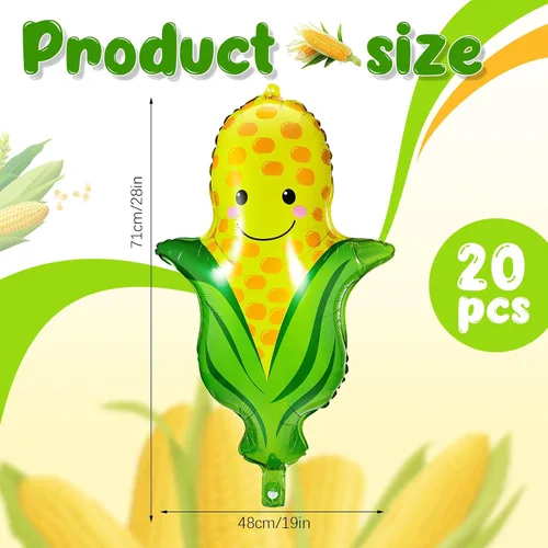 Miniatura 2 de Shappy 20 globos de maíz con temática de frutas de 28 pulgadas, globos de aluminio para decoración de maíz, globos de aluminio para cumpleaños, baby