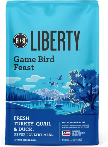 BIXBI Liberty Ancient Grains - Alimento seco para perros, receta de fiesta de aves de caza, carne fresca, alta en proteínas, granos saludables,