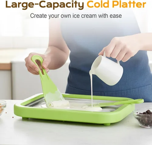Miniatura 7 de Máquina de helados instantánea, kit de máquina de helados enrollados en casa 2026, placa de congelación instantánea con 2 raspadores, máquina
