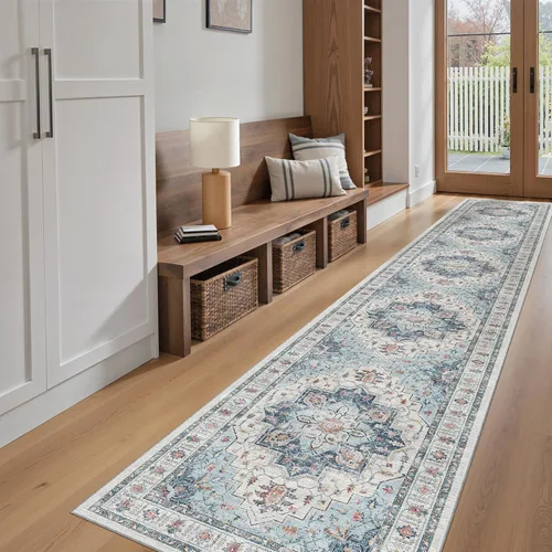 Miniatura 187 de Madane Tapete lavable de 2 x 10 pies para pasillo, cocina, recibidor, clásico, suave, antideslizante para interiores, casa de campo, baño, sala