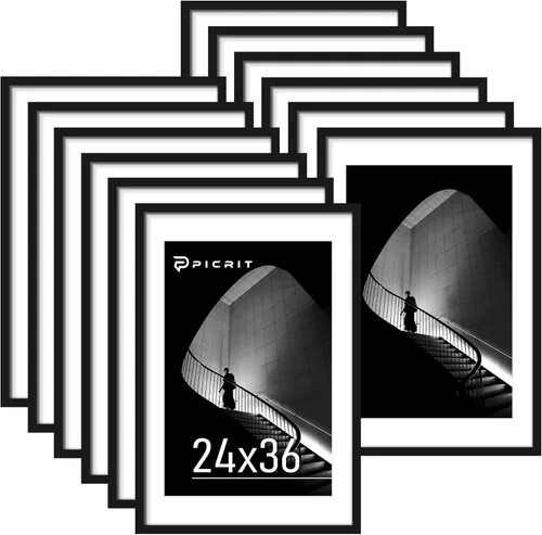 Miniatura 90 de Picrit - Juego de 12 portarretratos de 4 x 6 pulgadas, para fotos de 3.5 x 5 con paspartú o 4 x 6 pulgadas sin paspartú, marcos para colgar
