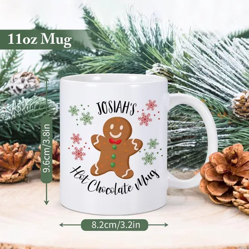 Miniatura 3 de Regalo de Navidad para niños, tazas de café de Navidad con nombre personalizado, taza de chocolate caliente para niños, taza de cacao de chocolate