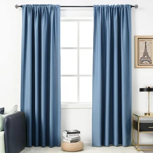 Miniatura 62 de DUALIFE Cortinas opacas de 45 pulgadas de largo, 2 paneles para ventanas pequeñas de dormitorio, aislamiento térmico, bolsillo para barra, cortinas