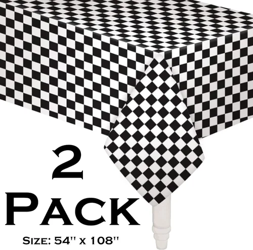 Miniatura 5 de Sirve para 30 Paquete esencial de fiesta Cuadros en blanco y negro Platos de papel de cena de 9 pulgadas Platos de papel de postre de 7