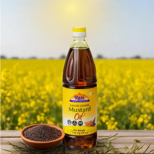 Miniatura 3 de Aceite de mostaza Rani (Kachi Ghani) 33.8 onzas (1 litro) sin OMG Sin gluten Vegano 100% natural Kosher