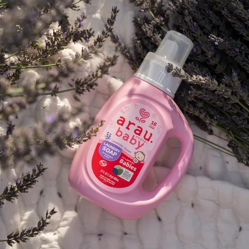 Miniatura 6 de Arau Baby Jabón de lavandería, lavanda, fórmula a base de plantas, seguro para pieles sensibles, detergente para ropa de bebé sin fragancia ni